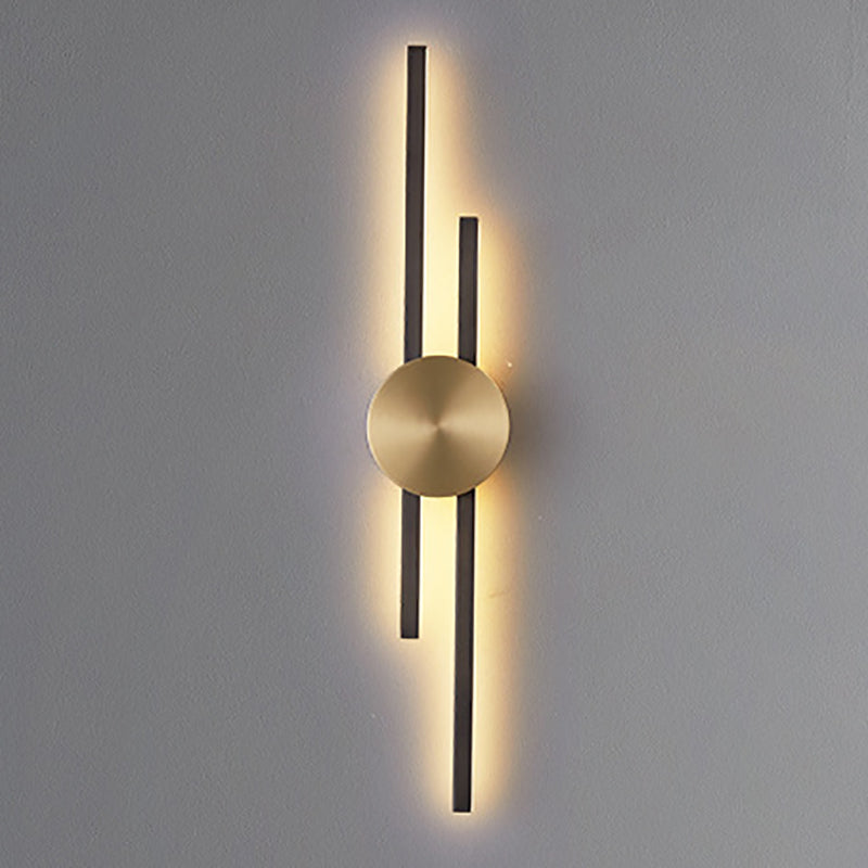 Contemporary Style Brass Wall Light Linear LED Wall Sconce for Bedroom
