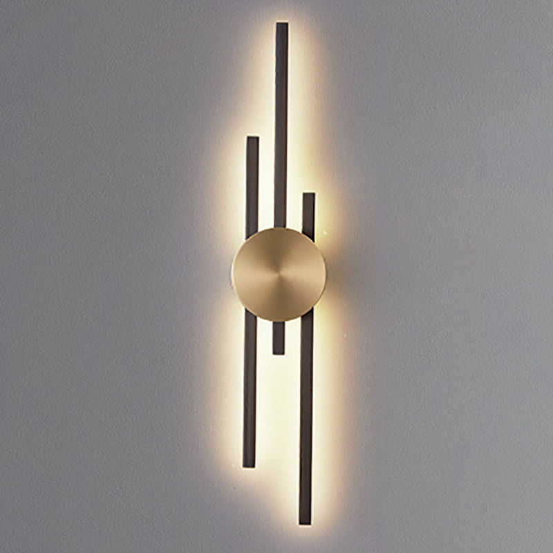 Contemporary Style Brass Wall Light Linear LED Wall Sconce for Bedroom