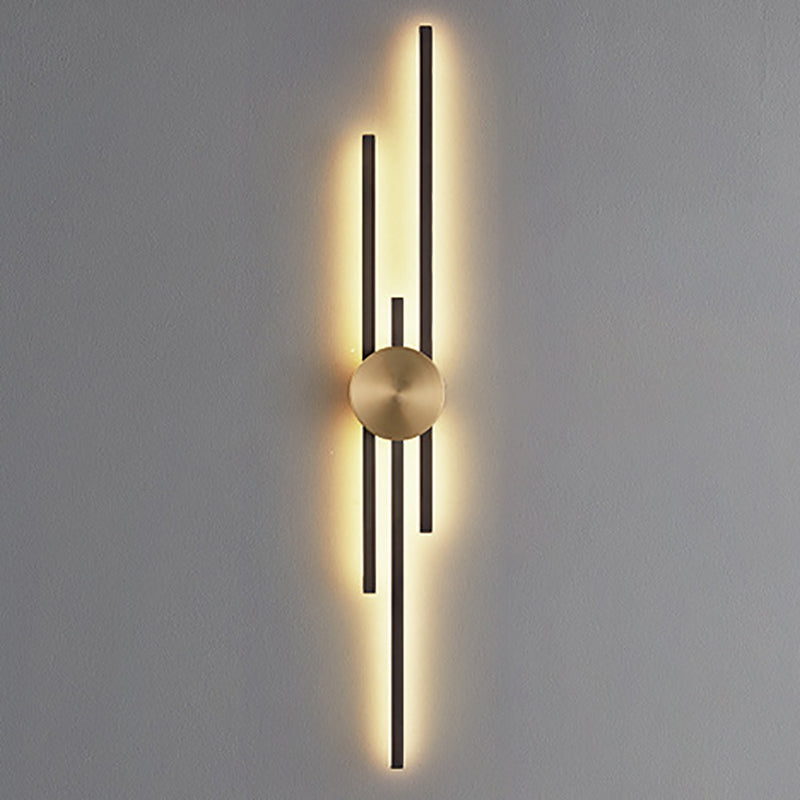 Contemporary Style Brass Wall Light Linear LED Wall Sconce for Bedroom