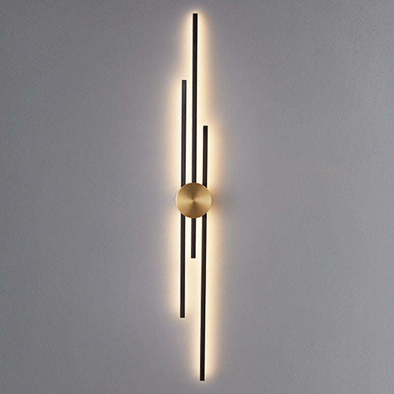 Contemporary Style Brass Wall Light Linear LED Wall Sconce for Bedroom