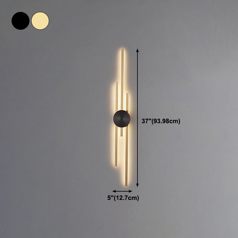 Contemporary Style Brass Wall Light Linear LED Wall Sconce for Bedroom