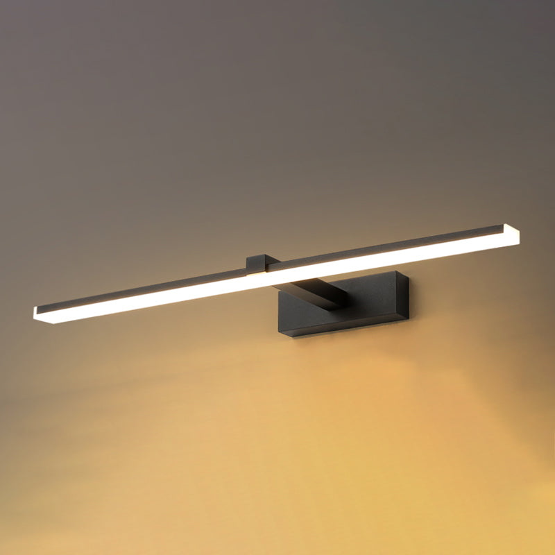 Linear Shape Modern Style Vanity Light Metal Single Light LED Mirror Light for Bathroom