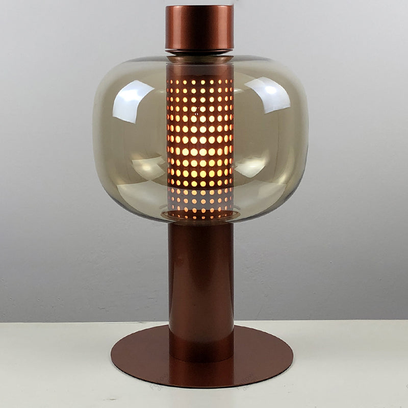 Drum Night Table Lamps Modern Style Glass 1 Light Table Lamp