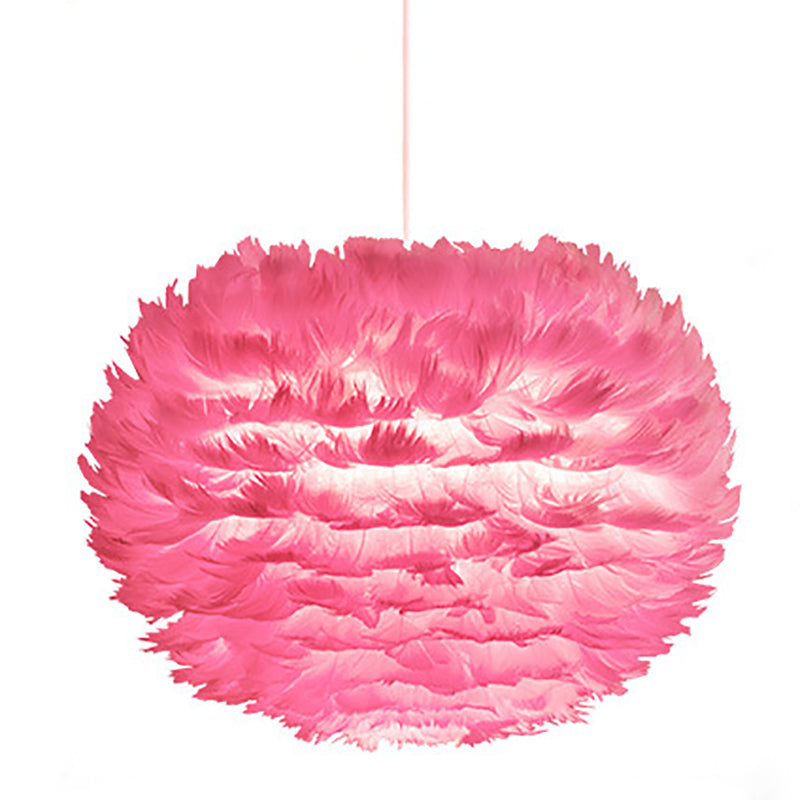 Modern Style Unique Chandelier Feather 3 Light Hanging Lamp for Bedroom