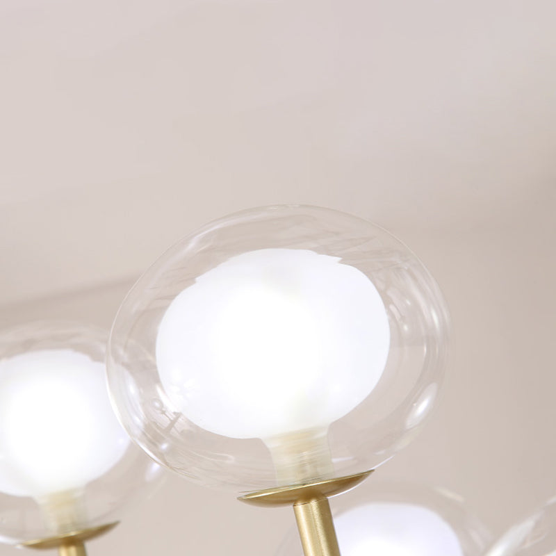 Spherical Shape Chandelier Modern Style Glass Multi Light Hanging Lamp for Restaurant
