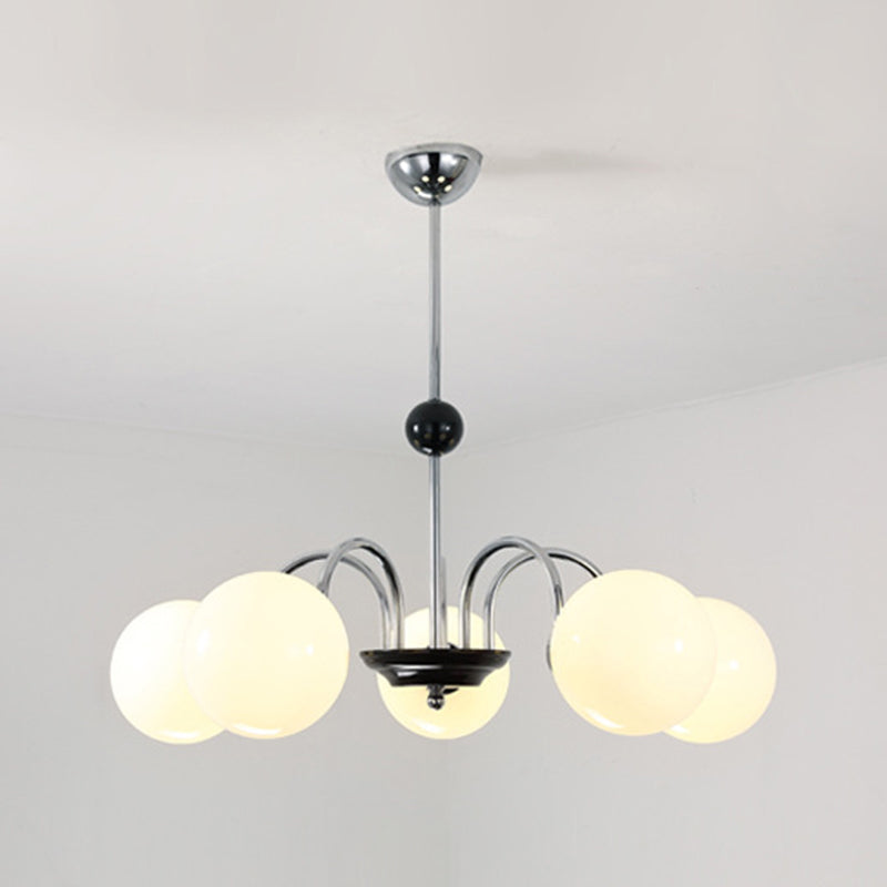 Spherical Shape Chandelier Light Modern Style Glass Multi Light Hanging Light for Bedroom