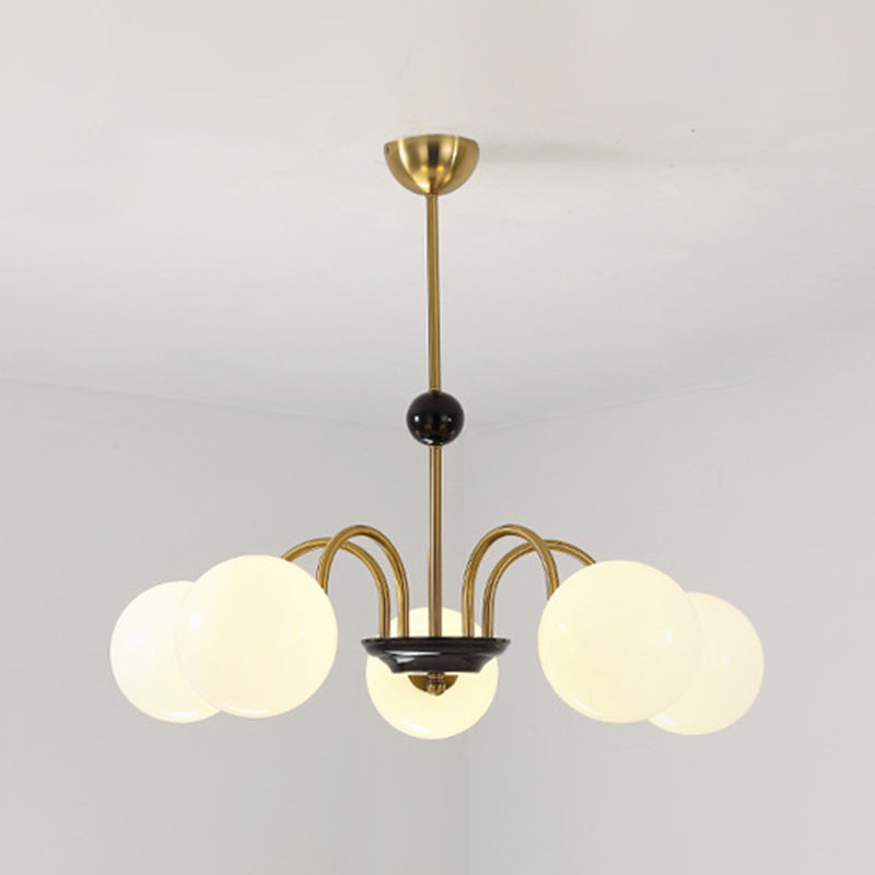 Spherical Shape Chandelier Light Modern Style Glass Multi Light Hanging Light for Bedroom