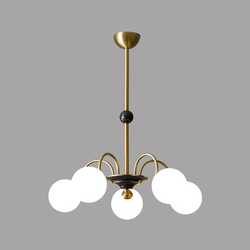 Spherical Shape Chandelier Light Modern Style Glass Multi Light Hanging Light for Bedroom