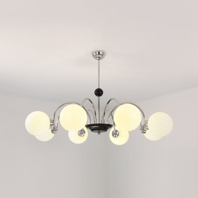 Spherical Shape Chandelier Light Modern Style Glass Multi Light Hanging Light for Bedroom