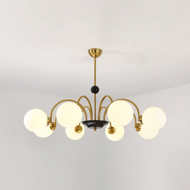 Spherical Shape Chandelier Light Modern Style Glass Multi Light Hanging Light for Bedroom