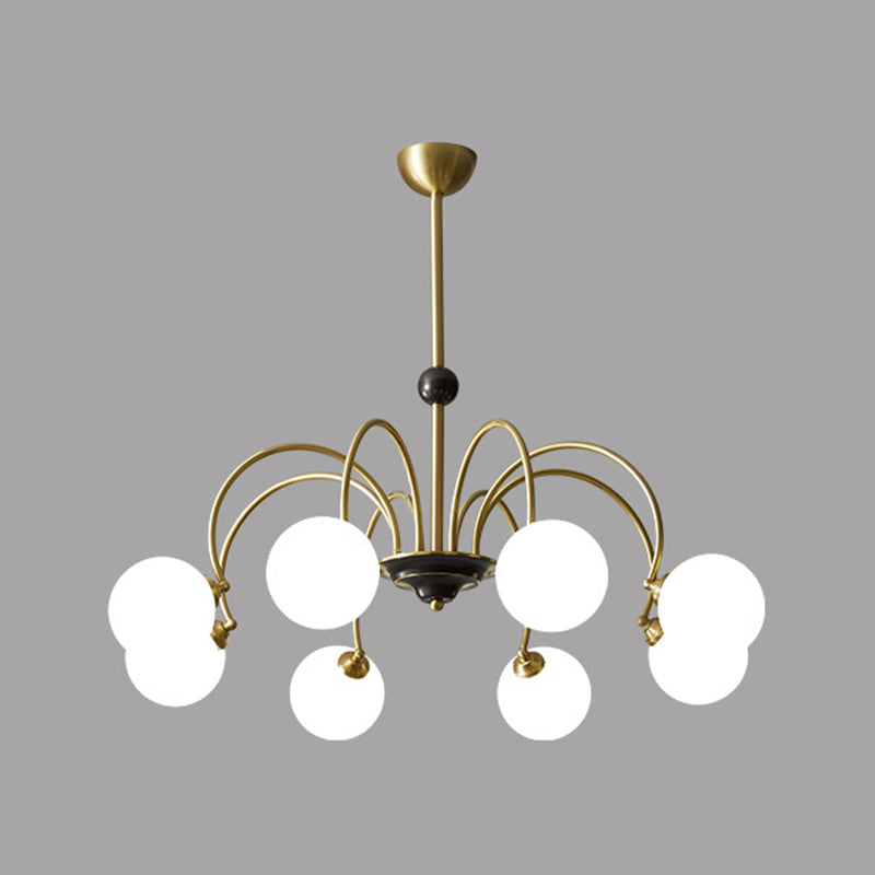 Spherical Shape Chandelier Light Modern Style Glass Multi Light Hanging Light for Bedroom