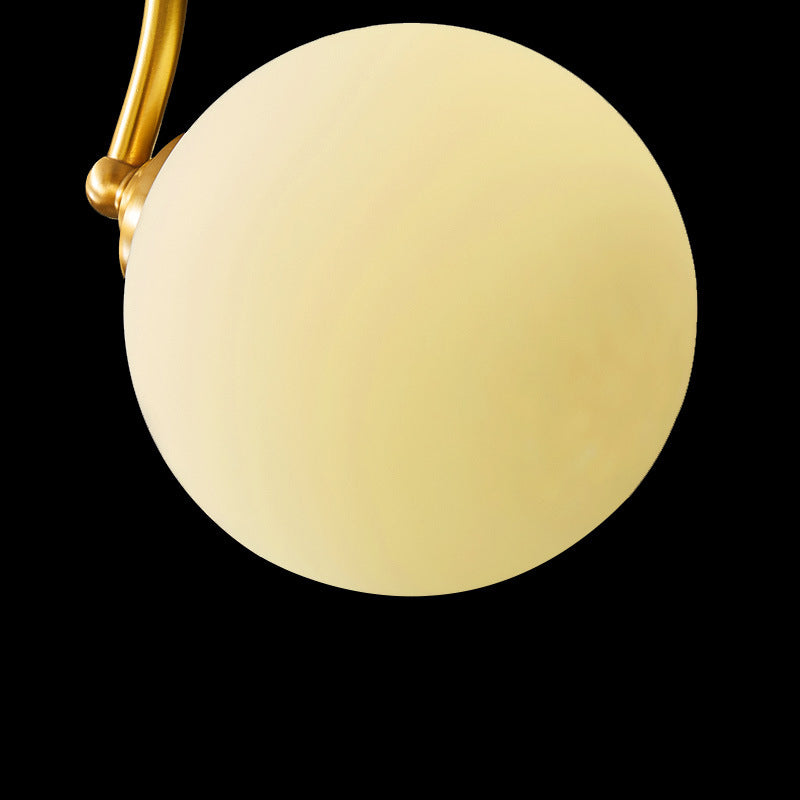 Spherical Shape Chandelier Light Modern Style Glass Multi Light Hanging Light for Bedroom