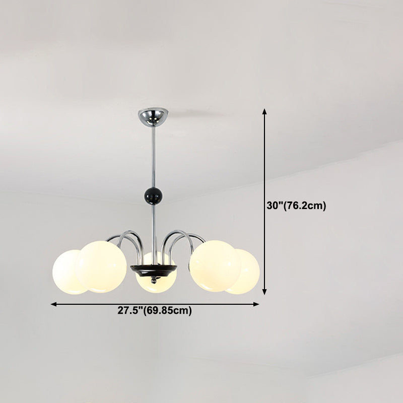 Spherical Shape Chandelier Light Modern Style Glass Multi Light Hanging Light for Bedroom
