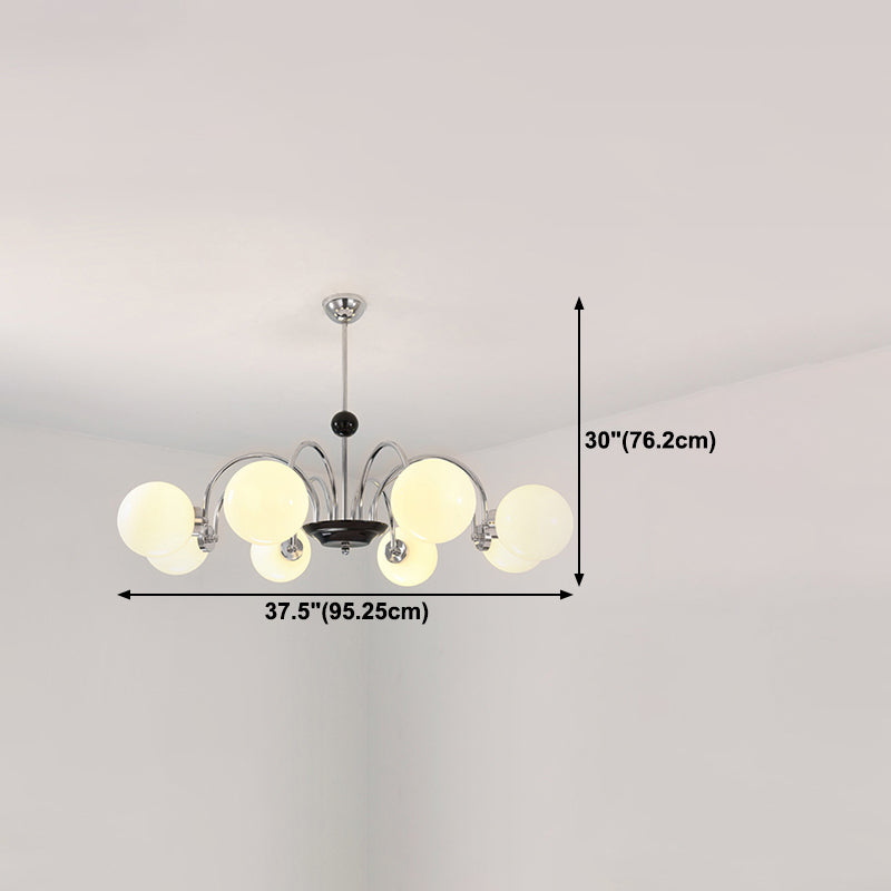 Spherical Shape Chandelier Light Modern Style Glass Multi Light Hanging Light for Bedroom