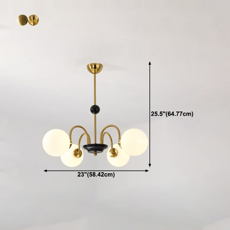 Spherical Shape Chandelier Light Modern Style Glass Multi Light Hanging Light for Bedroom