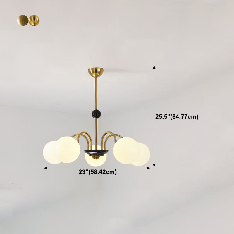 Spherical Shape Chandelier Light Modern Style Glass Multi Light Hanging Light for Bedroom