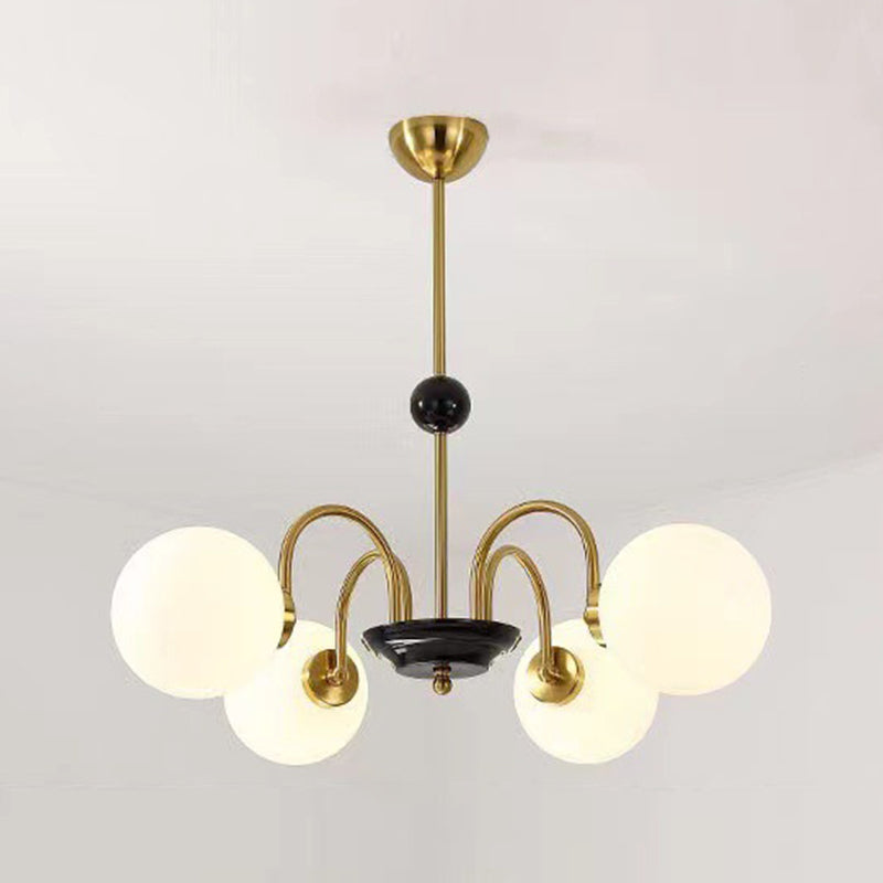 Spherical Shape Chandelier Light Modern Style Glass Multi Light Hanging Lamp for Kitchen