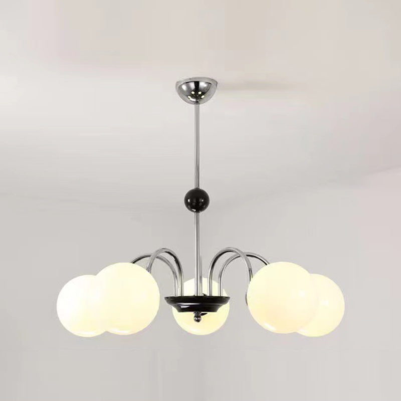 Spherical Shape Chandelier Light Modern Style Glass Multi Light Hanging Lamp for Kitchen