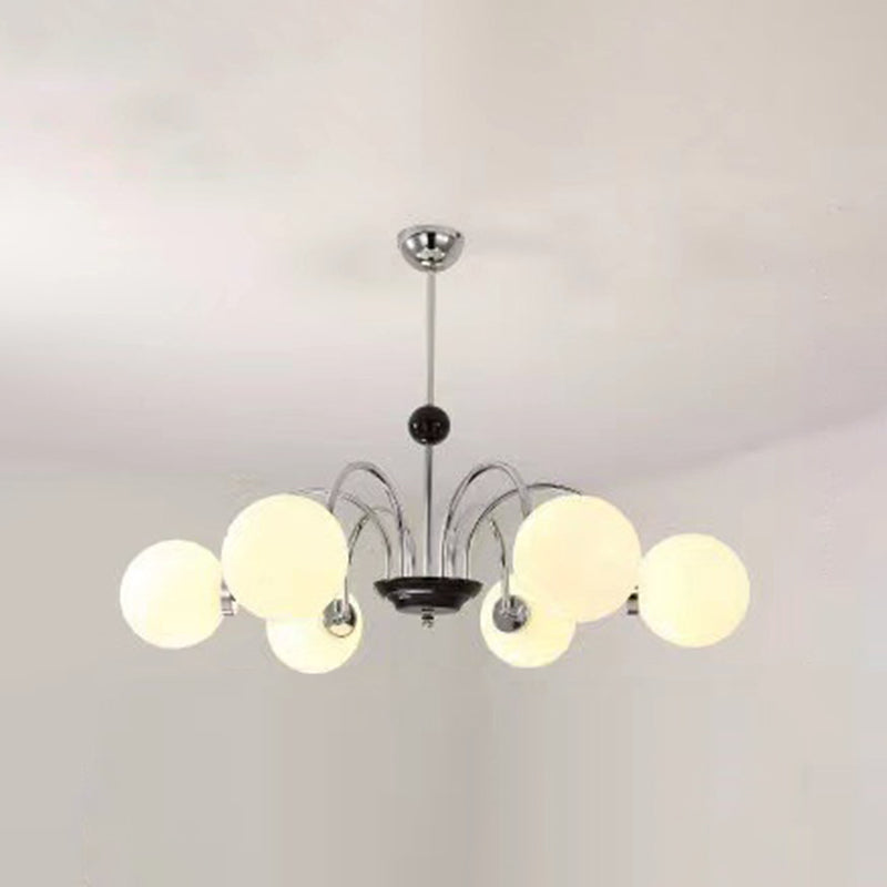 Spherical Shape Chandelier Light Modern Style Glass Multi Light Hanging Lamp for Kitchen
