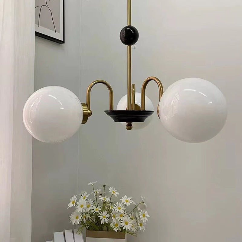 Spherical Shape Chandelier Light Modern Style Glass Multi Light Hanging Lamp for Kitchen