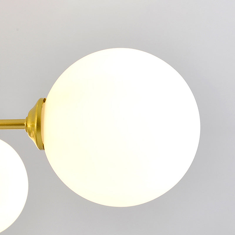 Glass Spherical Shape Chandelier Light Modern Style Multi Light Hanging Lamp for Bedroom