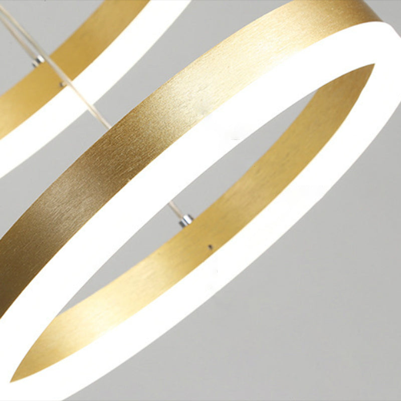 Rings Ceiling Pendant Light Modern Style LED Metal Hanging Chandelier