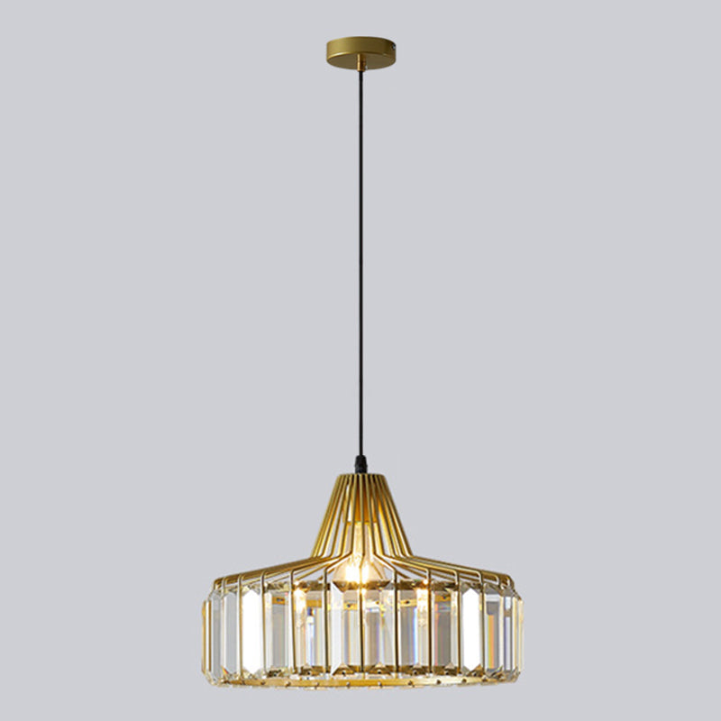 Cone Shape Pendant Lighting Modern Style Crystal Pendant Lamp for Bedroom