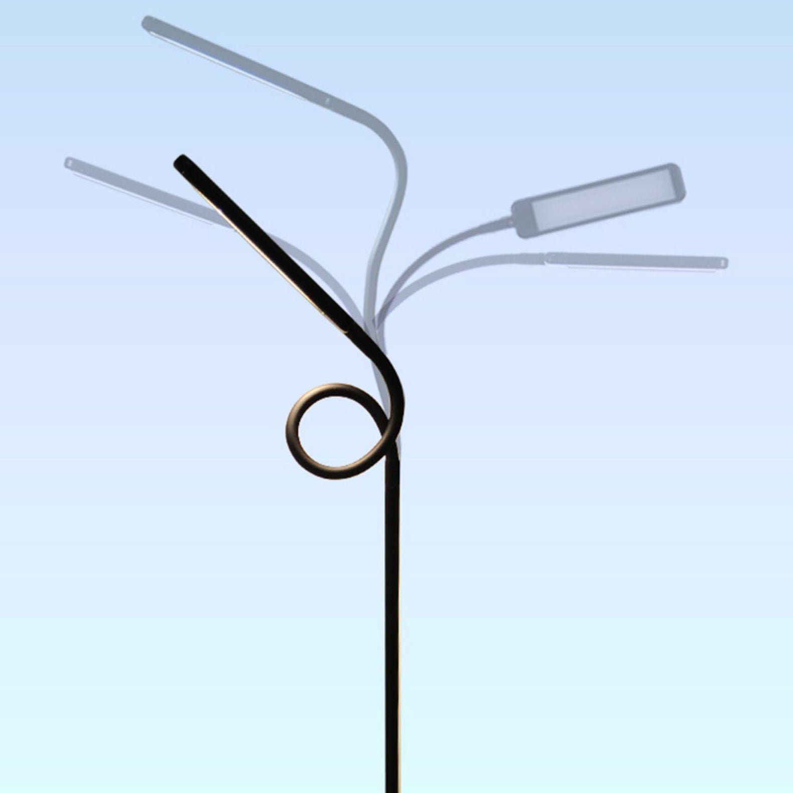 Modern Linear Floor Lamp Metal 59" High Adjustable Floor Light for Living Room