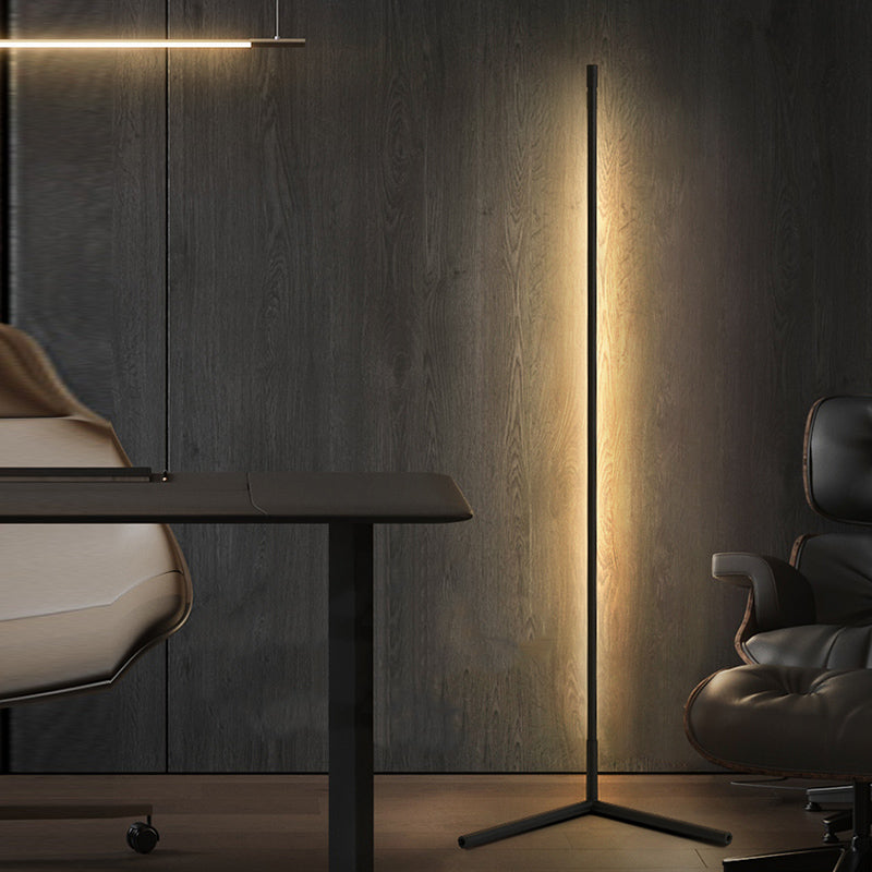 Metal Linear Shape Floor Light Modern 1 Light Floor Mounted Light