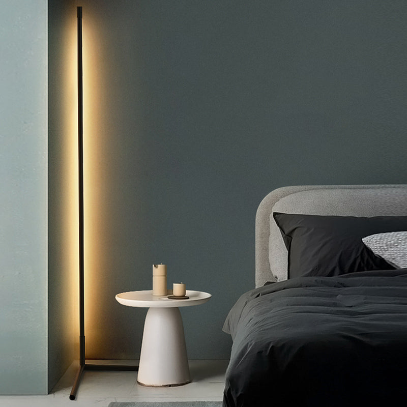 Metal Linear Shape Floor Light Modern 1 Light Floor Mounted Light