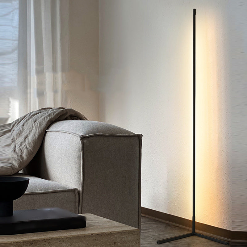Metal Linear Shape Floor Light Modern 1 Light Floor Mounted Light