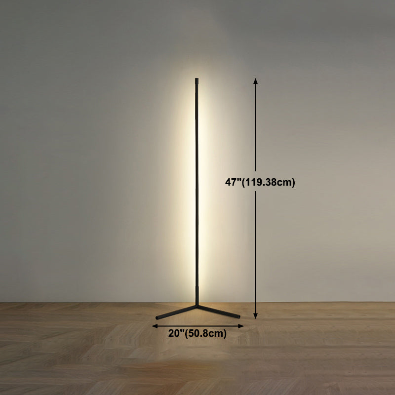 Metal Linear Shape Floor Light Modern 1 Light Floor Mounted Light