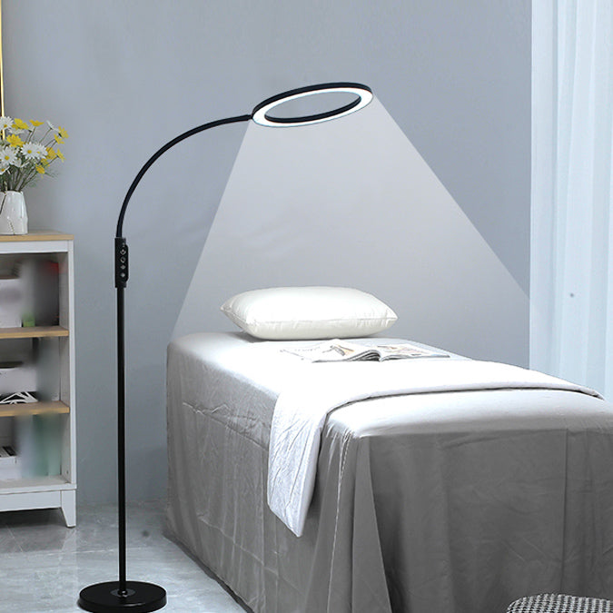 Modern Circle Shade Floor Lamp Metal 56" High LED Floor Light for Living Room