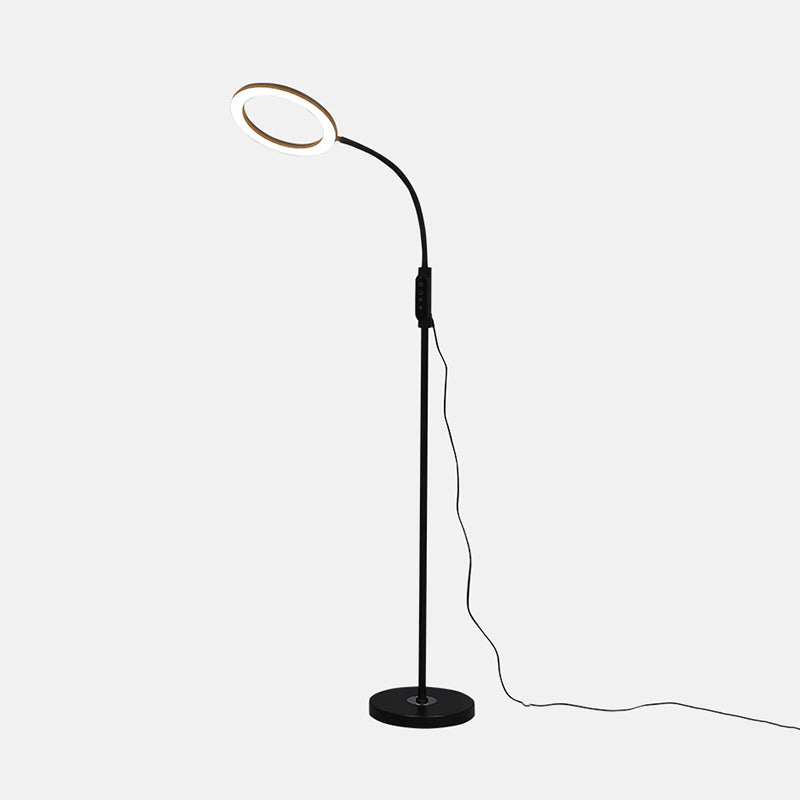 Modern Circle Shade Floor Lamp Metal 56" High LED Floor Light for Living Room