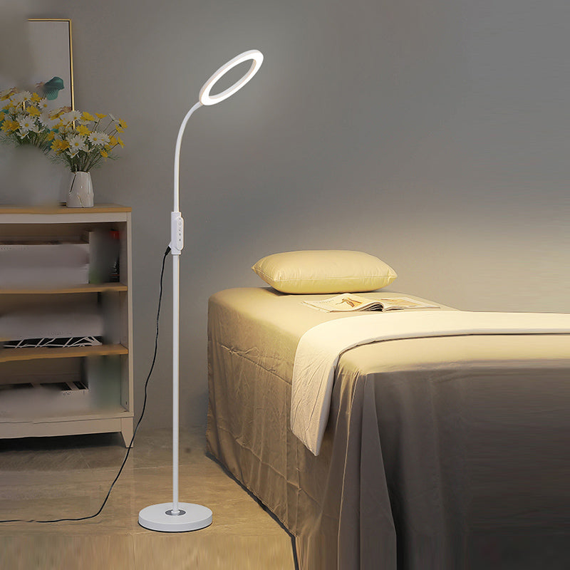 Modern Circle Shade Floor Lamp Metal 56" High LED Floor Light for Living Room