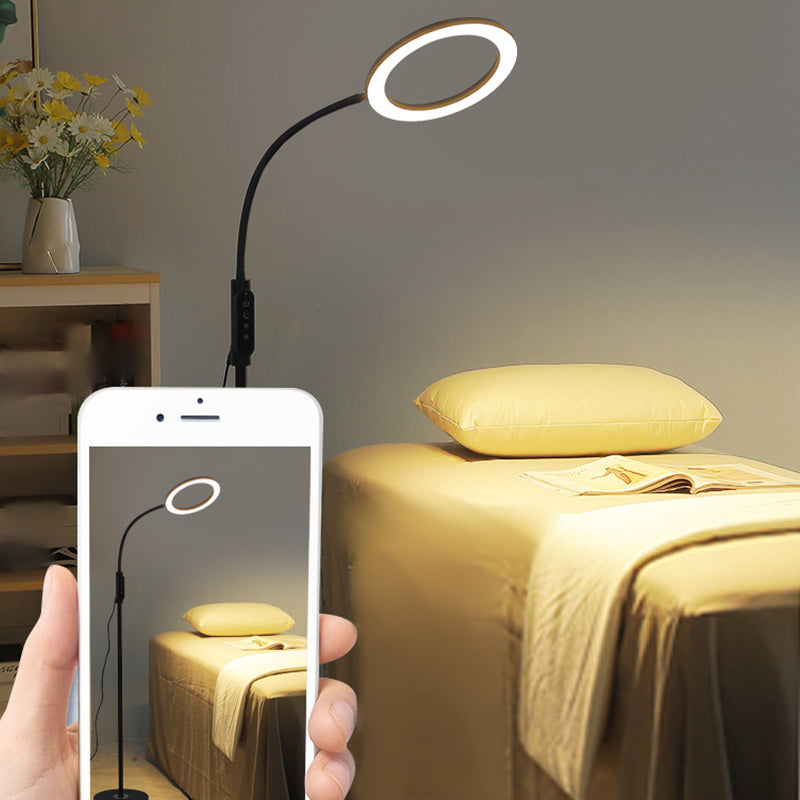 Modern Circle Shade Floor Lamp Metal 56" High LED Floor Light for Living Room