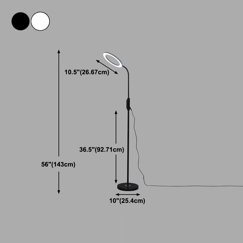 Modern Circle Shade Floor Lamp Metal 56" High LED Floor Light for Living Room