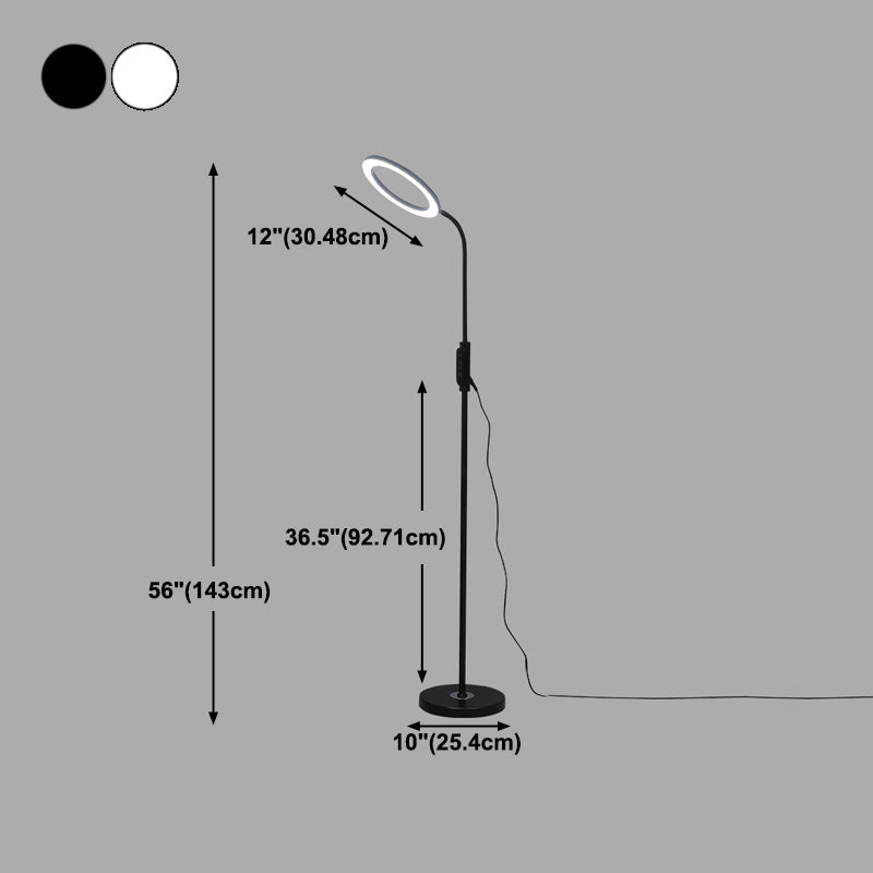 Modern Circle Shade Floor Lamp Metal 56" High LED Floor Light for Living Room