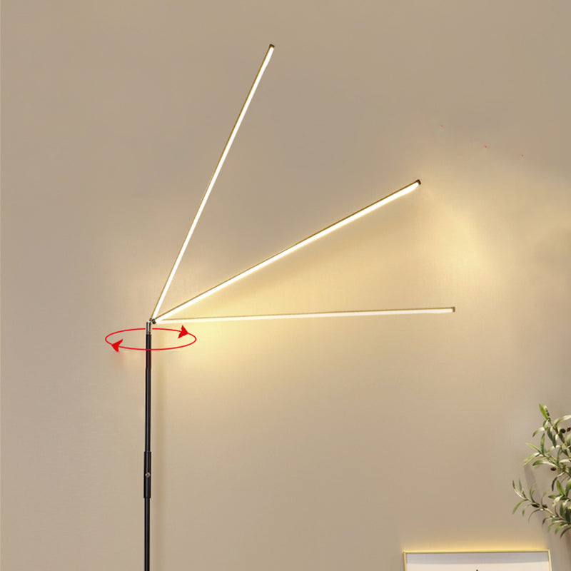 Contemporary Linear Floor Lamp Metal 59" High LED Floor Light for Living Room