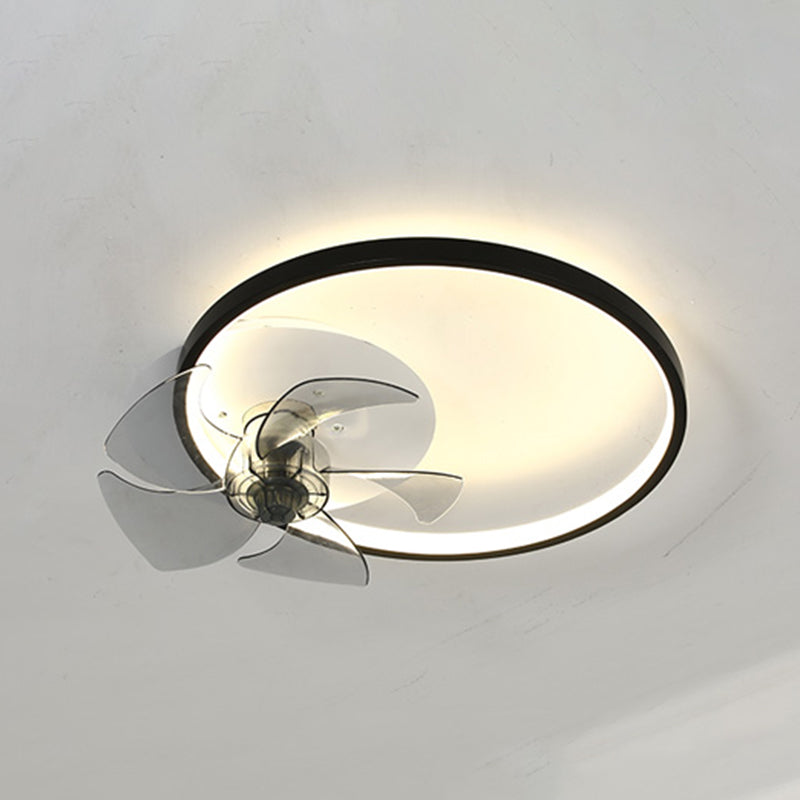Modern Style Geometric Fan Light Metal LED Flush Mount Light for Bedroom