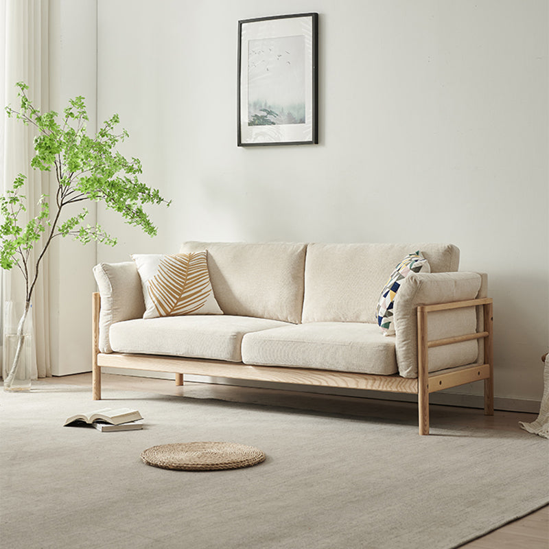 Modern Cotton Sofa Loose Back Sofa 32.6"W with Pillow Top Arm