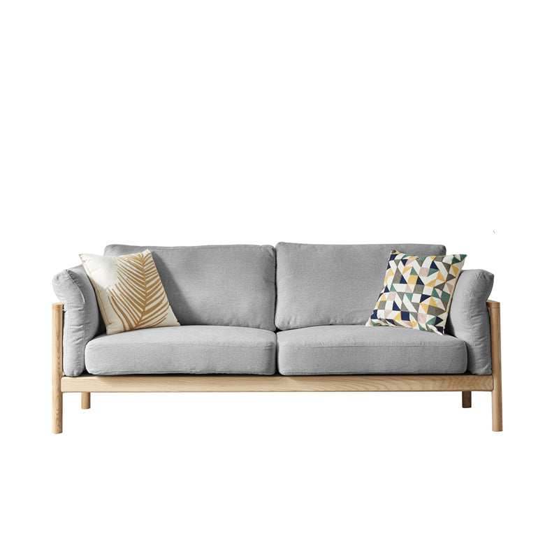 Modern Cotton Sofa Loose Back Sofa 32.6"W with Pillow Top Arm