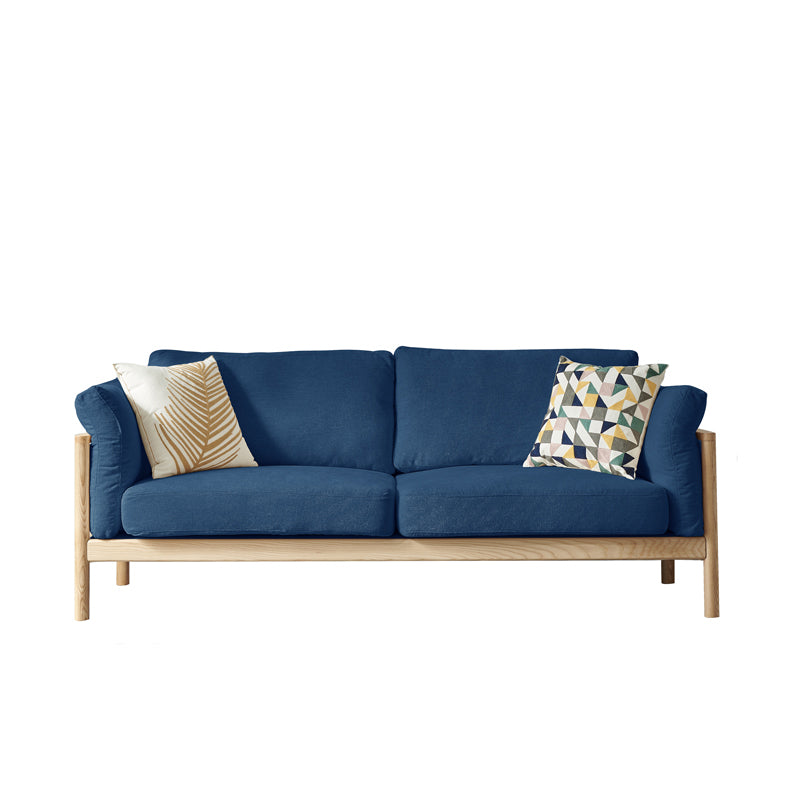 Modern Cotton Sofa Loose Back Sofa 32.6"W with Pillow Top Arm