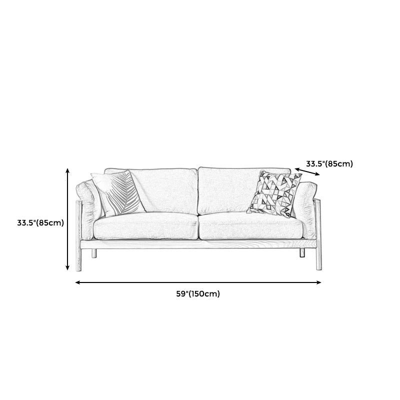 Modern Cotton Sofa Loose Back Sofa 32.6"W with Pillow Top Arm
