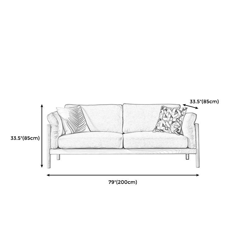 Modern Cotton Sofa Loose Back Sofa 32.6"W with Pillow Top Arm