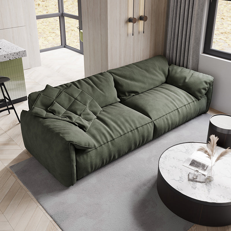 Forest Green Modern Sofa 39"W with Tight Back Wide Square Arm