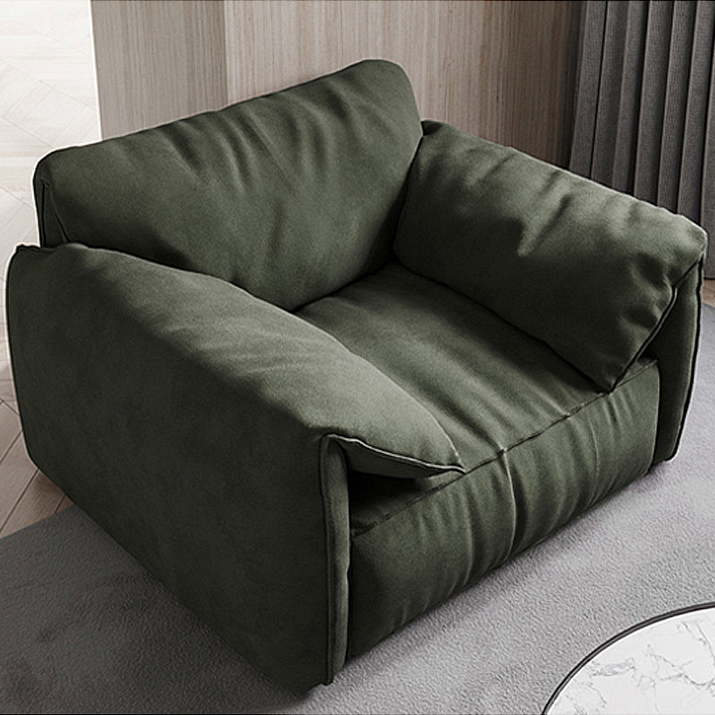 Forest Green Modern Sofa 39"W with Tight Back Wide Square Arm