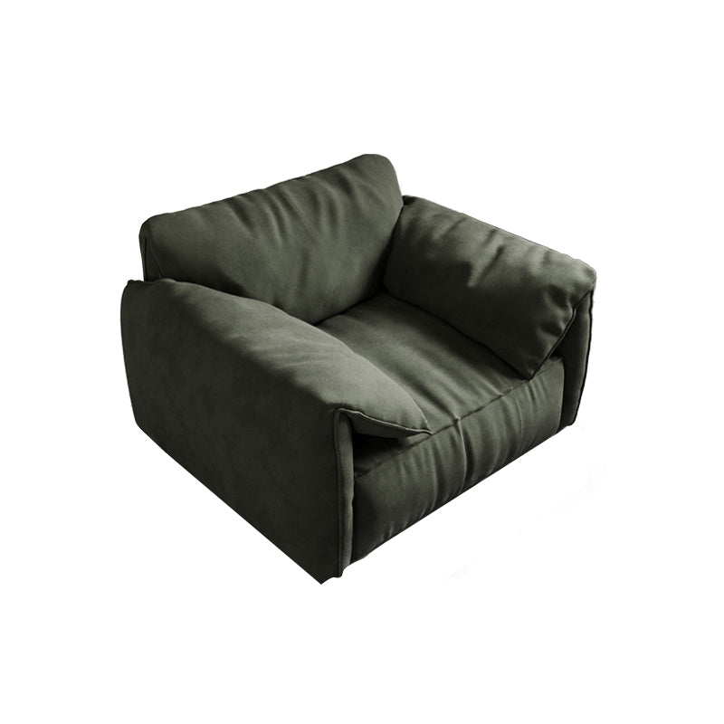 Forest Green Modern Sofa 39"W with Tight Back Wide Square Arm
