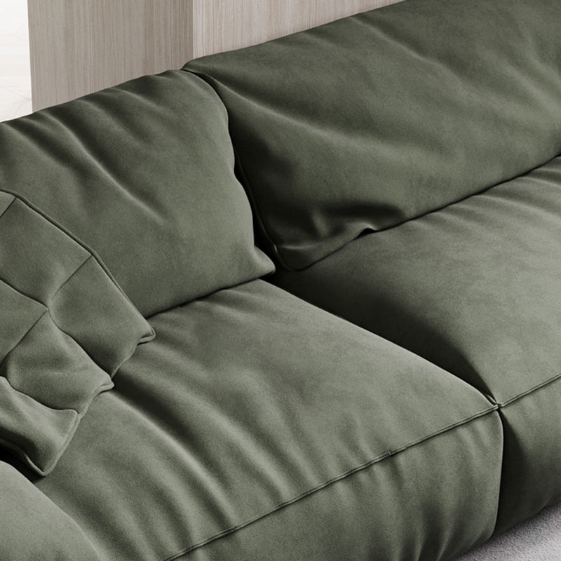 Forest Green Modern Sofa 39"W with Tight Back Wide Square Arm