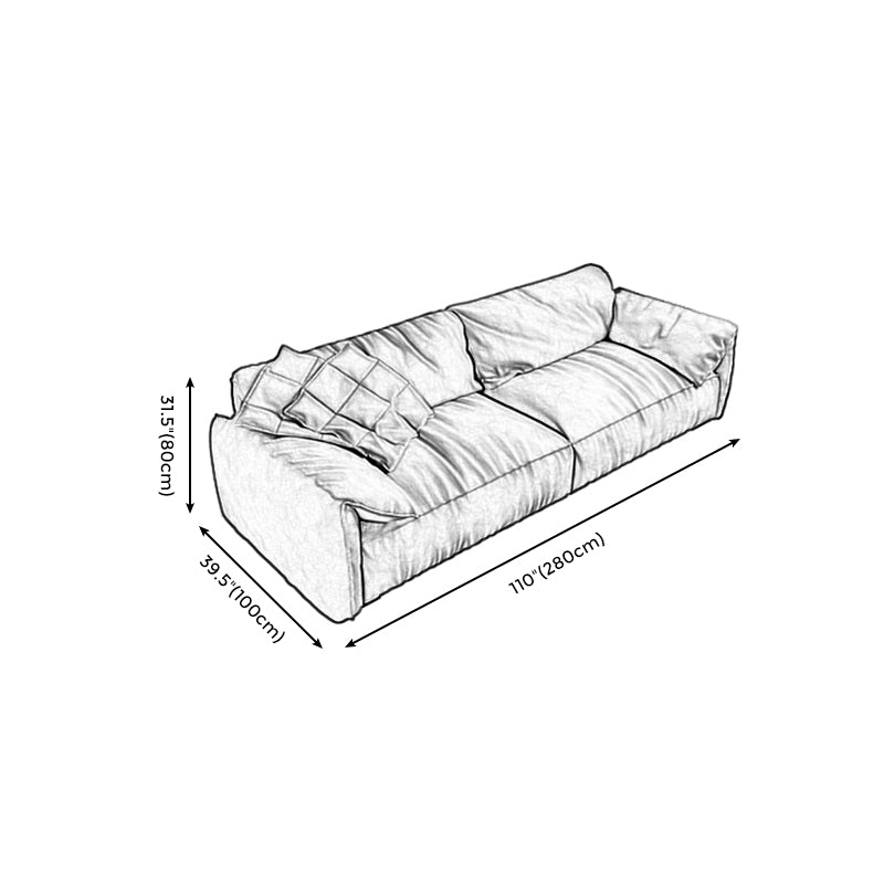 Forest Green Modern Sofa 39"W with Tight Back Wide Square Arm